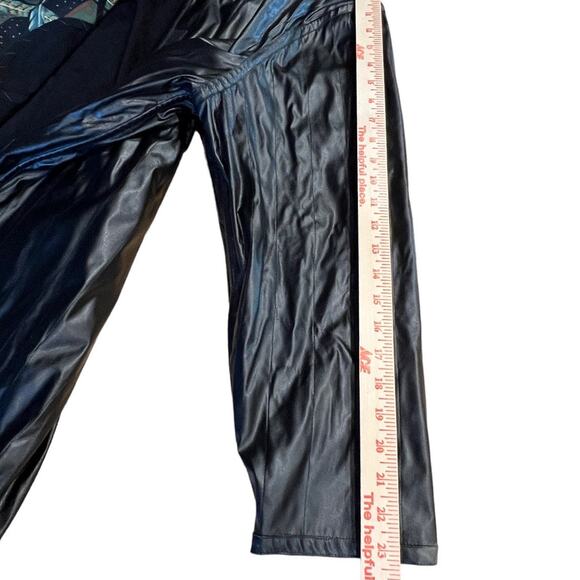 Vintage Koos Of Course! Black Feathers Reversible Vinyl & Polyester Jacket Large - Picture 16 of 16